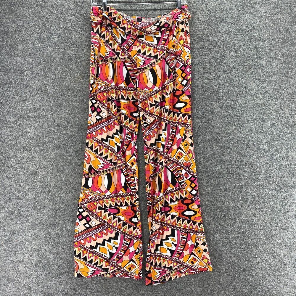 A New Approach Pants Women M Medium Pink Geometric Mid Rise Flat Front Chino